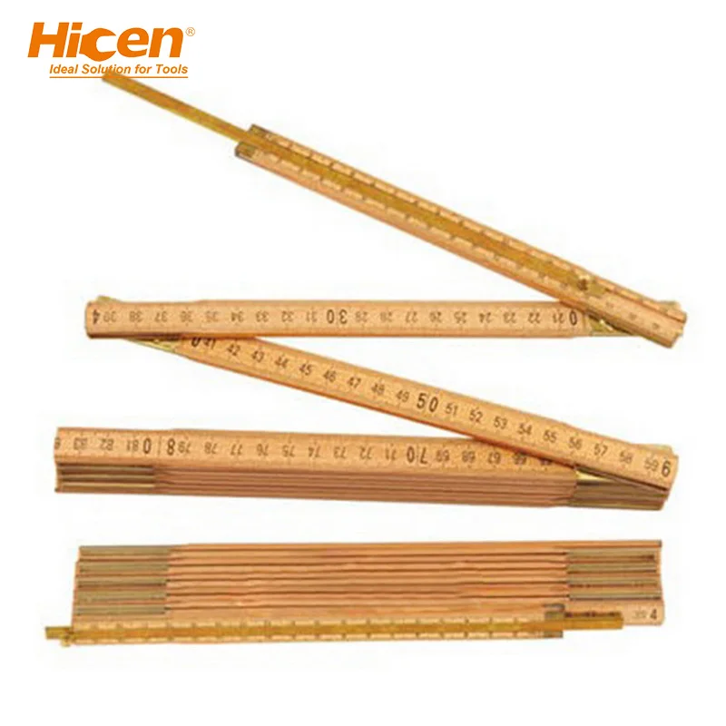 Cây Ruler Multifunctional Wooden Folding Rulers with Copper Strip