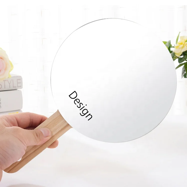 Wholesale Wooden Hand Mirror Custom Logo Make Up Mirror Buy Hand