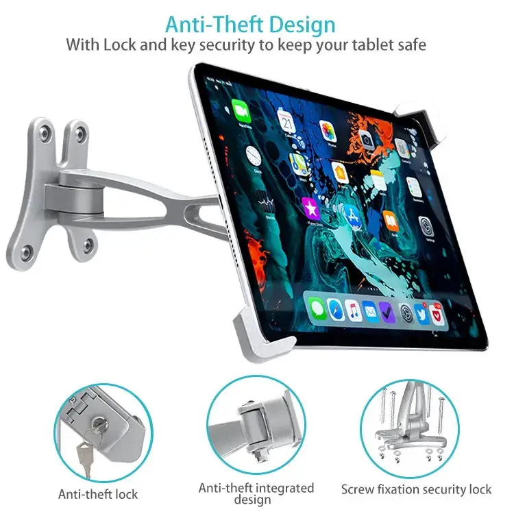 Antitheft Tablet Wall Mount Heavy Duty Articulating Inwall Tablet