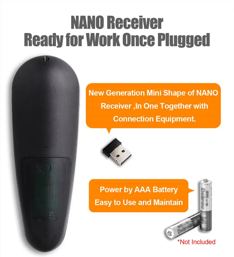 G30S G30 Air Mouse with Microphone 2.4G Gyro Remote Control with IR