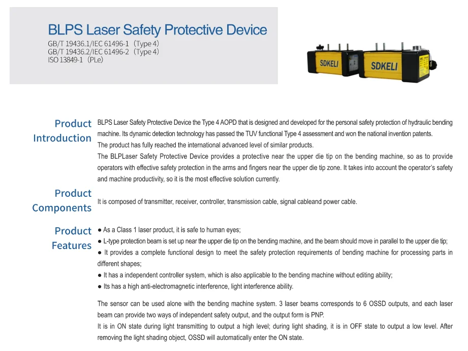 Press Brake Safety Solutions Laser Safeguard Retrofit Safety Laser