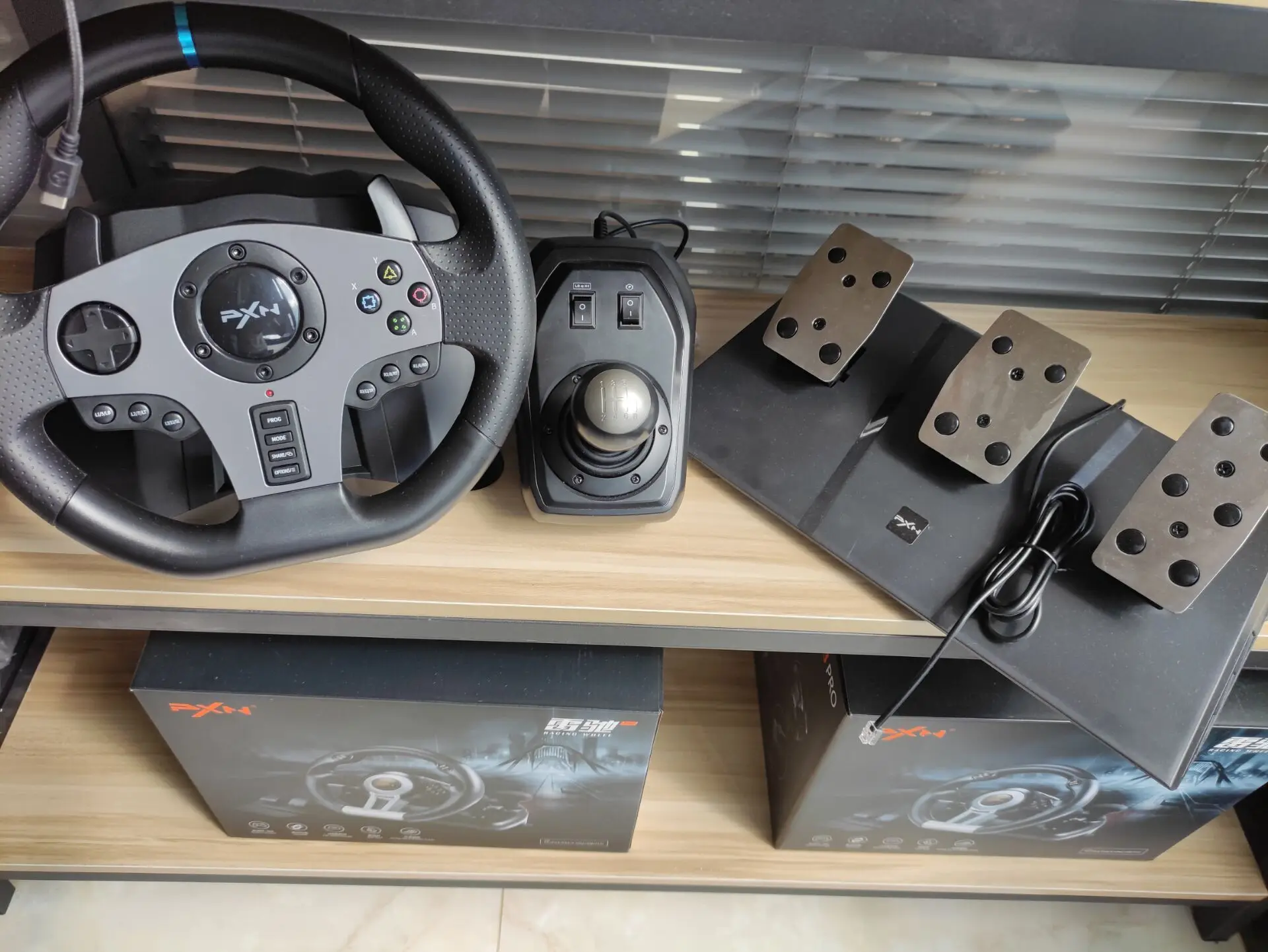 Pnx V9 Racing Wheel Dual Motor Feedback Driving For Xbox Series Xs/ps3