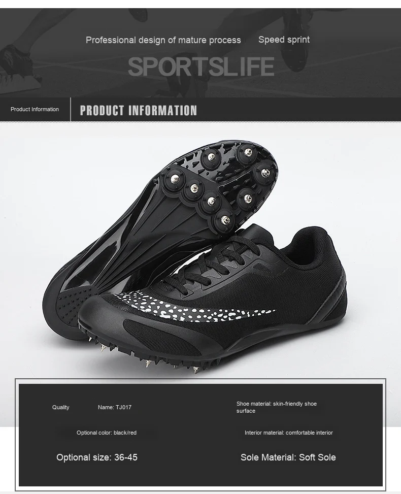 Unisex Track Field Spikes Spring Summer Sprints Middle Long Distance Running Sports Training Shoes Competitions Mesh Upper