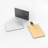 Golden Color And Rectangle Style White USB Flash Drive