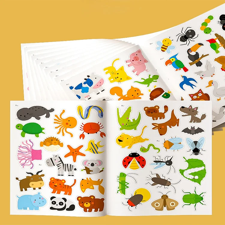 Custom Printing Animal Image Sticker Book For Children Perfect Binding ...