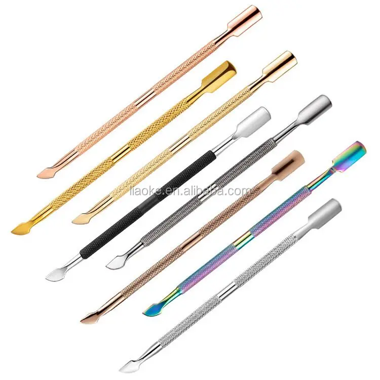 8 Colors Stainless Steel Nail Pusher Gel Nail Polish Remover Tools