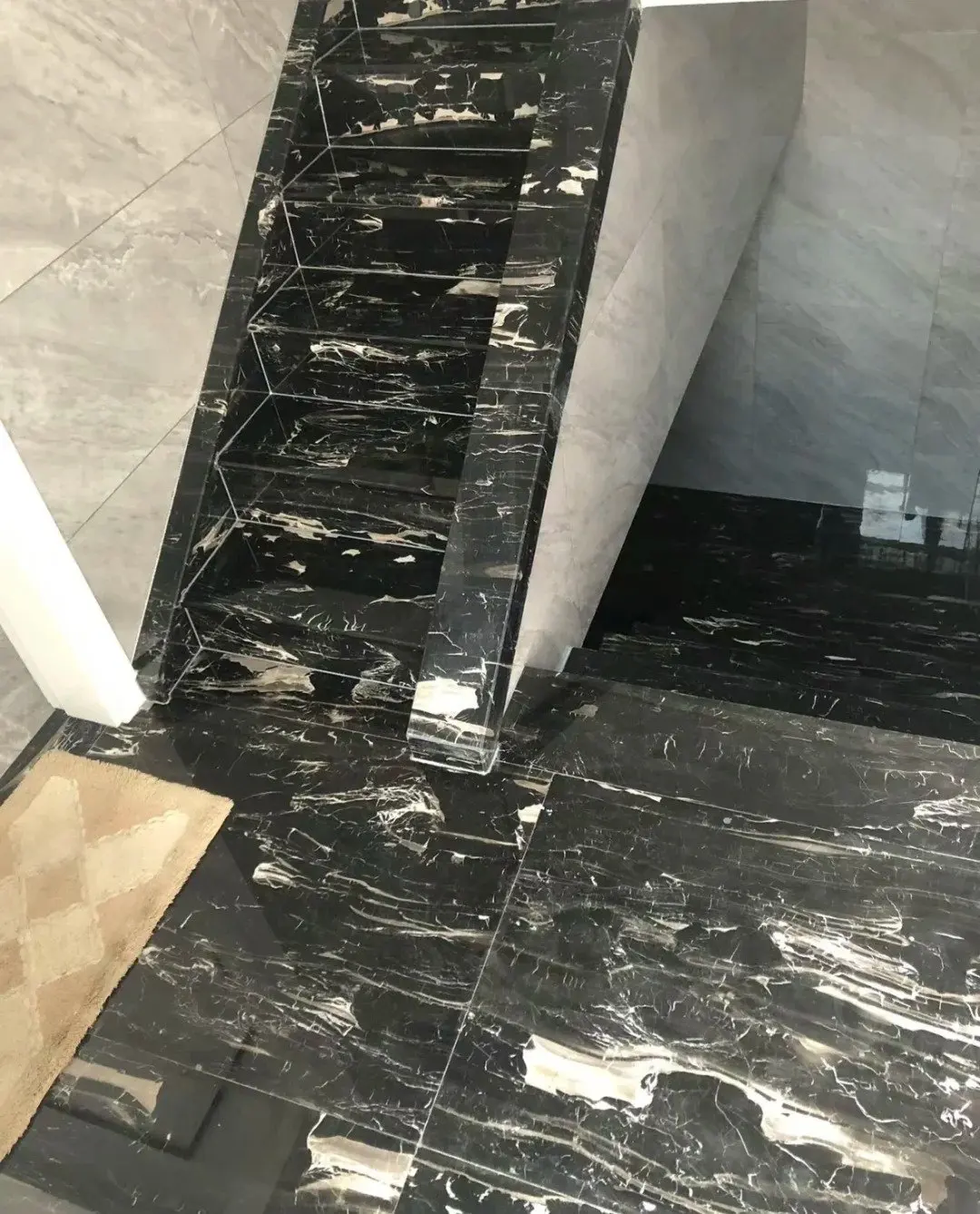 Polished Natural Galaxy Black Marble Slab Plate for Countertops Wall Pave Outdoor Decorative Materials Staircase factory