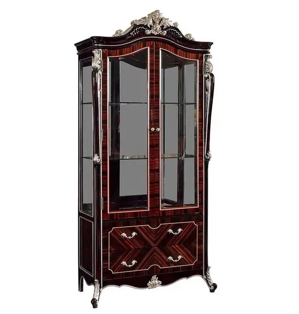 Classic Wine Cabinet 2 Glass Doors Display Wooden Cabinet Buy