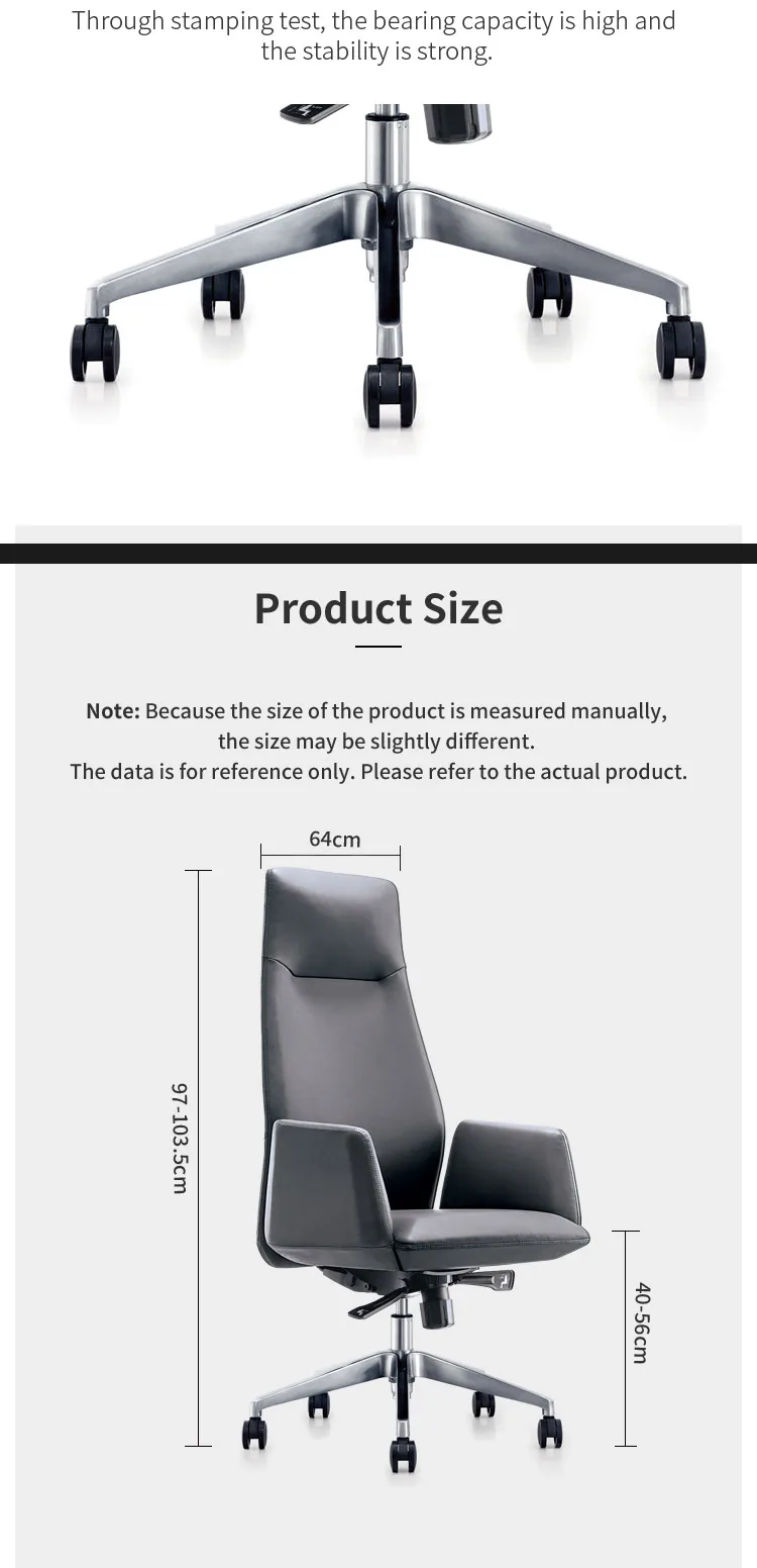 Ergonomic Dimensions Guest Cowhide Leather Office Office Visitor Chair