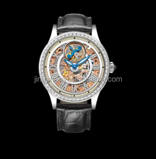 Jingzhanyi gold watch factory manufacturing 18K white gold inlaid diamond watch, Brand watch manufacturing, Watch customization