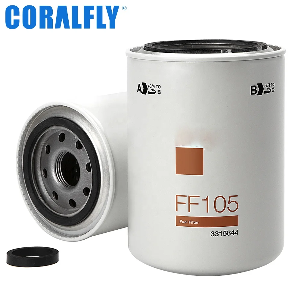 Coralfly 25 Micron Diesel Engines Auto Fuel Filter Ff105 3315844 3315847 Ff1050 For Generator