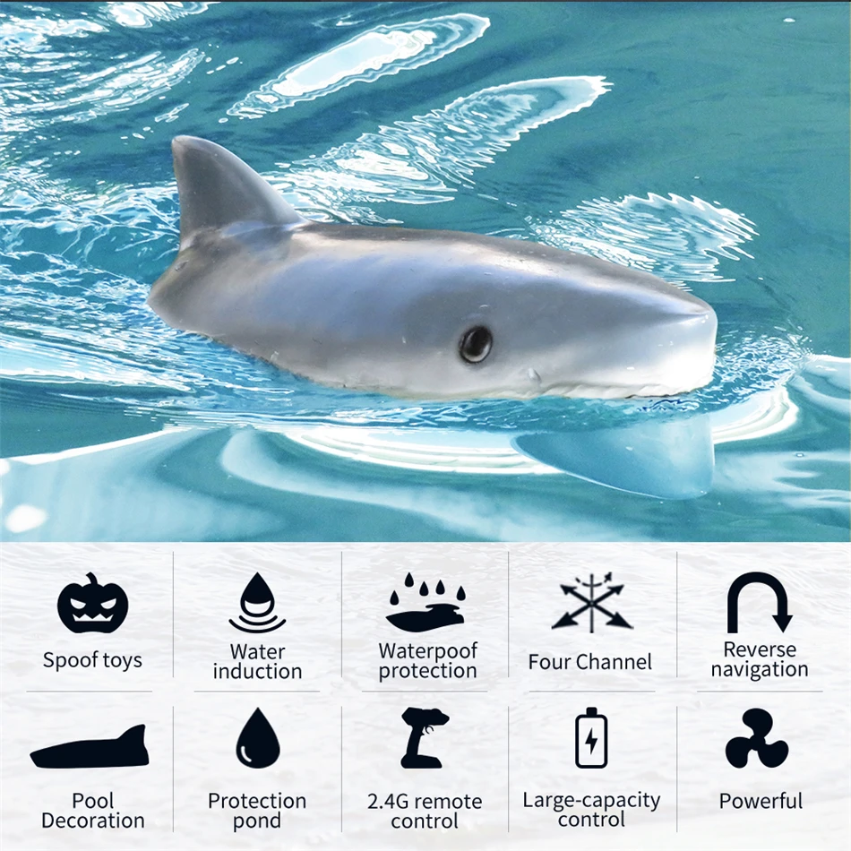 4g mini removeable rc shark fin boats outdoor fish boat for sale