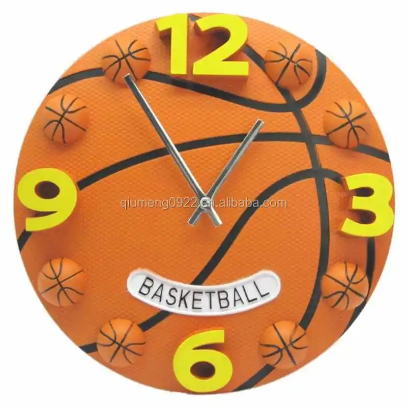 サッカーバスケットボール時計ワールドカップフィットネス子供部屋クリエイティブミュートウォールクロックバスケットボールファン - Buy 寝室の時計、子供の装飾的な壁時計、サッカーバスケットボール時計  Product on Alibaba.com