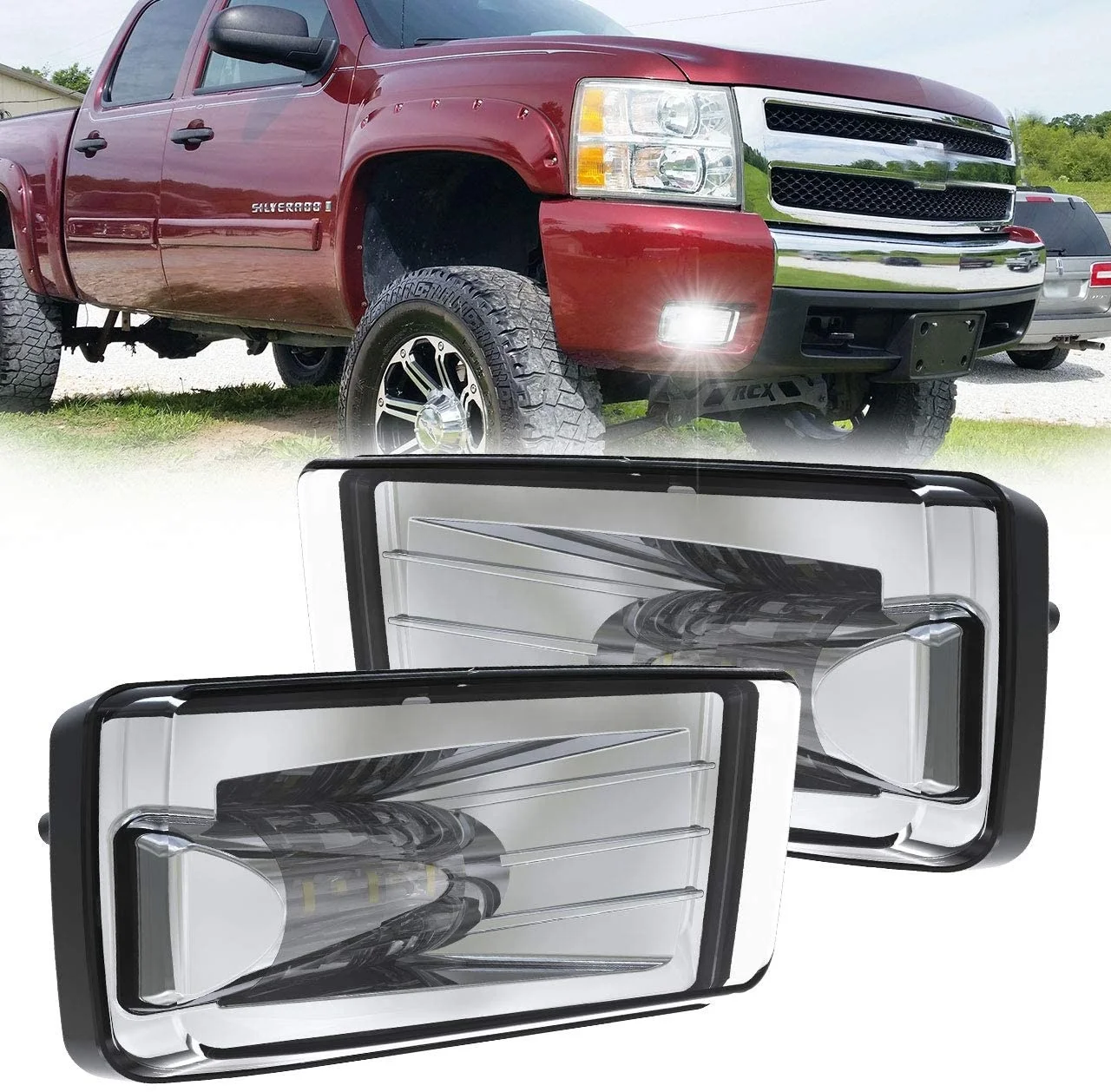 Led Fog Lights for Chevrolet Silverado 1500 2500 3500 2008-2014 bumper fog lights for chevy Avalanche 2007-2014 auto lights