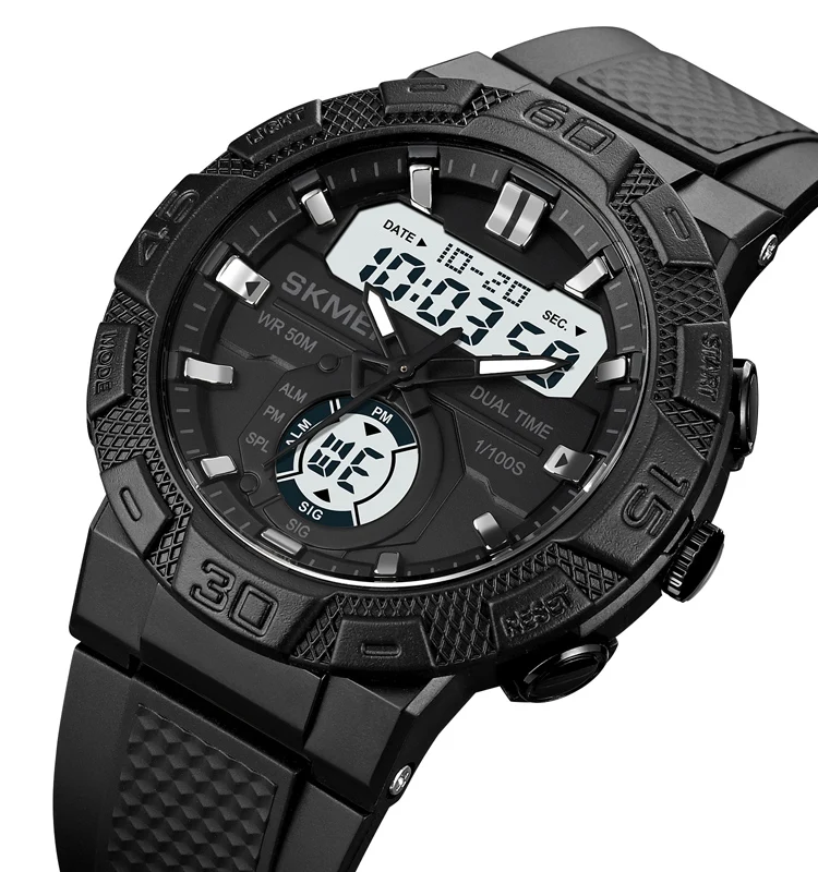 Skmei 1881 simple relojes black reloj custom sports watches dual time analog dial 50m waterproof wrist digital watch for men Alibaba