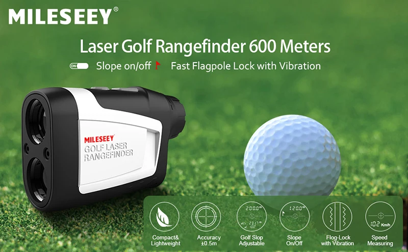 Mileseey PF210+ 600M Golf Laser Rangefinder Golf Slope Adjusted Mode Sport Laser Distance Meter Rangefinder for Hunting