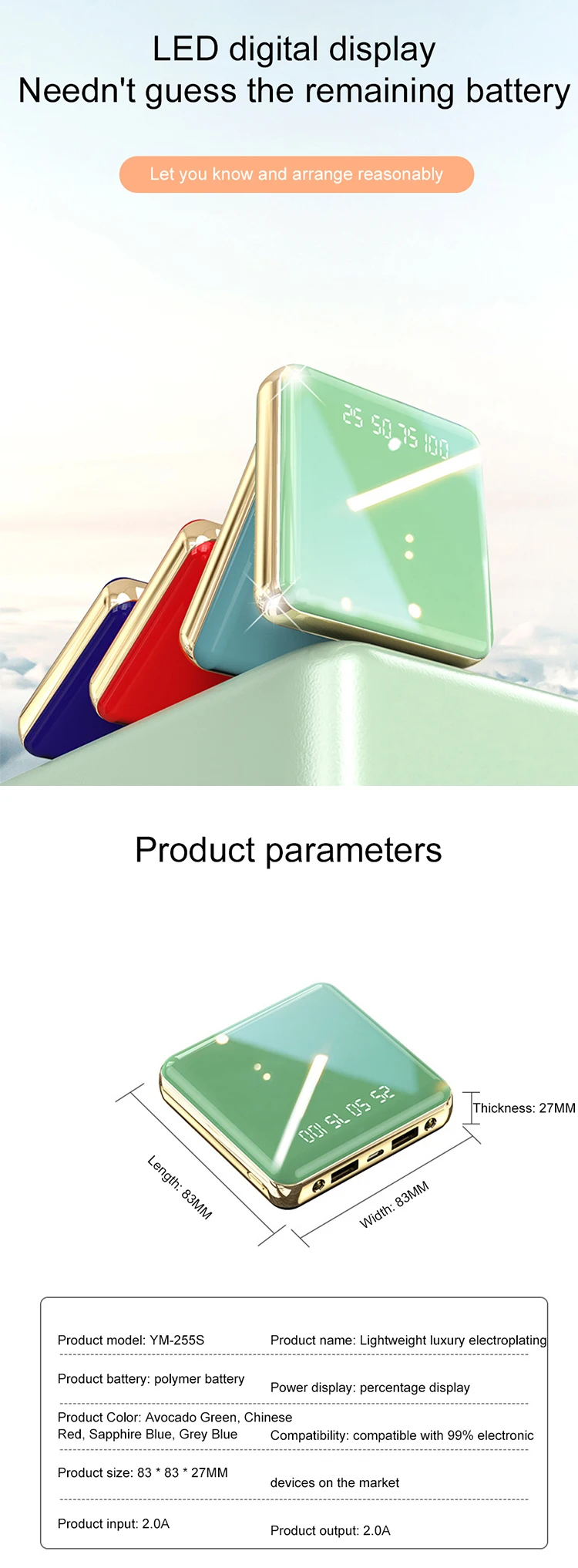 Portable Charger 8000mAh Mini Powerbank Mobile Bank External Battery Charger Power Bank 20000 mAh 10000 mAh - ANKUX.COM