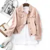 Wholesale Chaqueta De Mezclilla Para Mujer Button Cropped Jean Korean Style Women Jacket