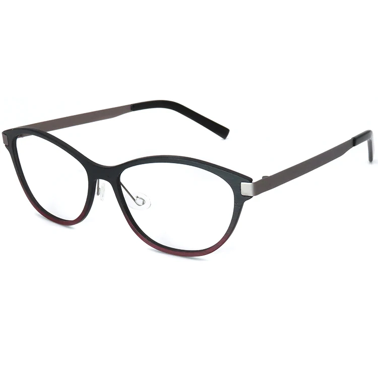 Wood Grain Private Label Eyeglasses Frame Optical Carbon Fiber