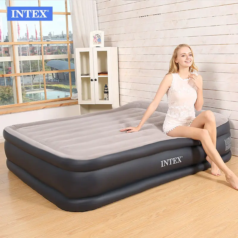 Intex 64136 Durabeam Airbed Queen Deluxe Pillow Rest Foldable Air