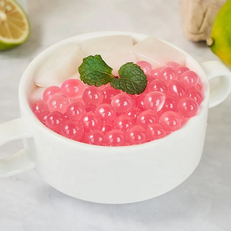 Pink Lemon Flavored Popping Boba Bursting Boba Pearls From China For Bubble Tea Buy Lemon