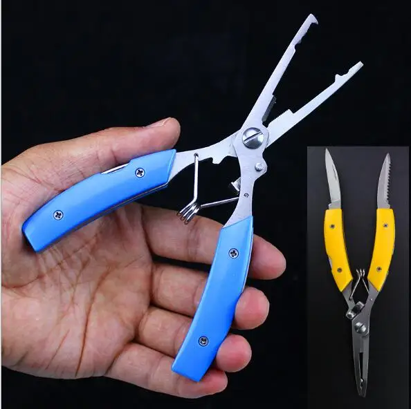 Portable Multifunction Curved Stainless Steel Scissors Fishing Pliers