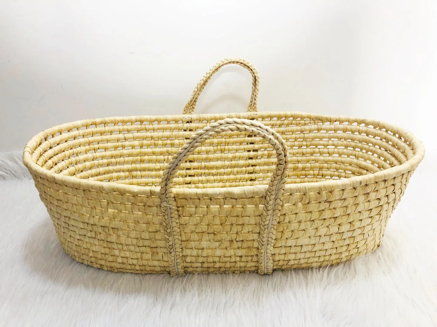 wicker baby doll moses basket