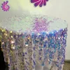 Custom-made fantasy color semi-transparent 18mm Round big sequin fabric decoration for wedding party