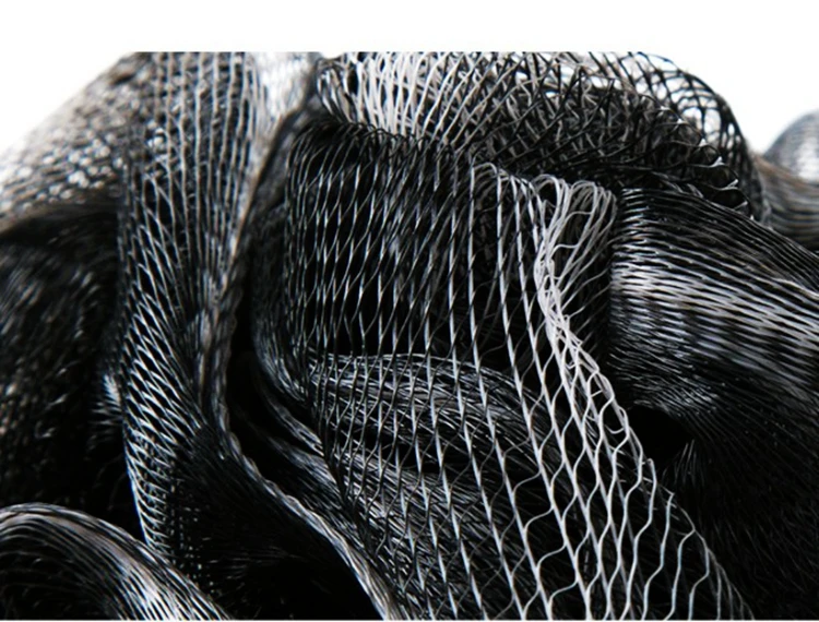 Shower Puff Black Bath Sponge Shower Loofah Pouf Bathing Ball Nature