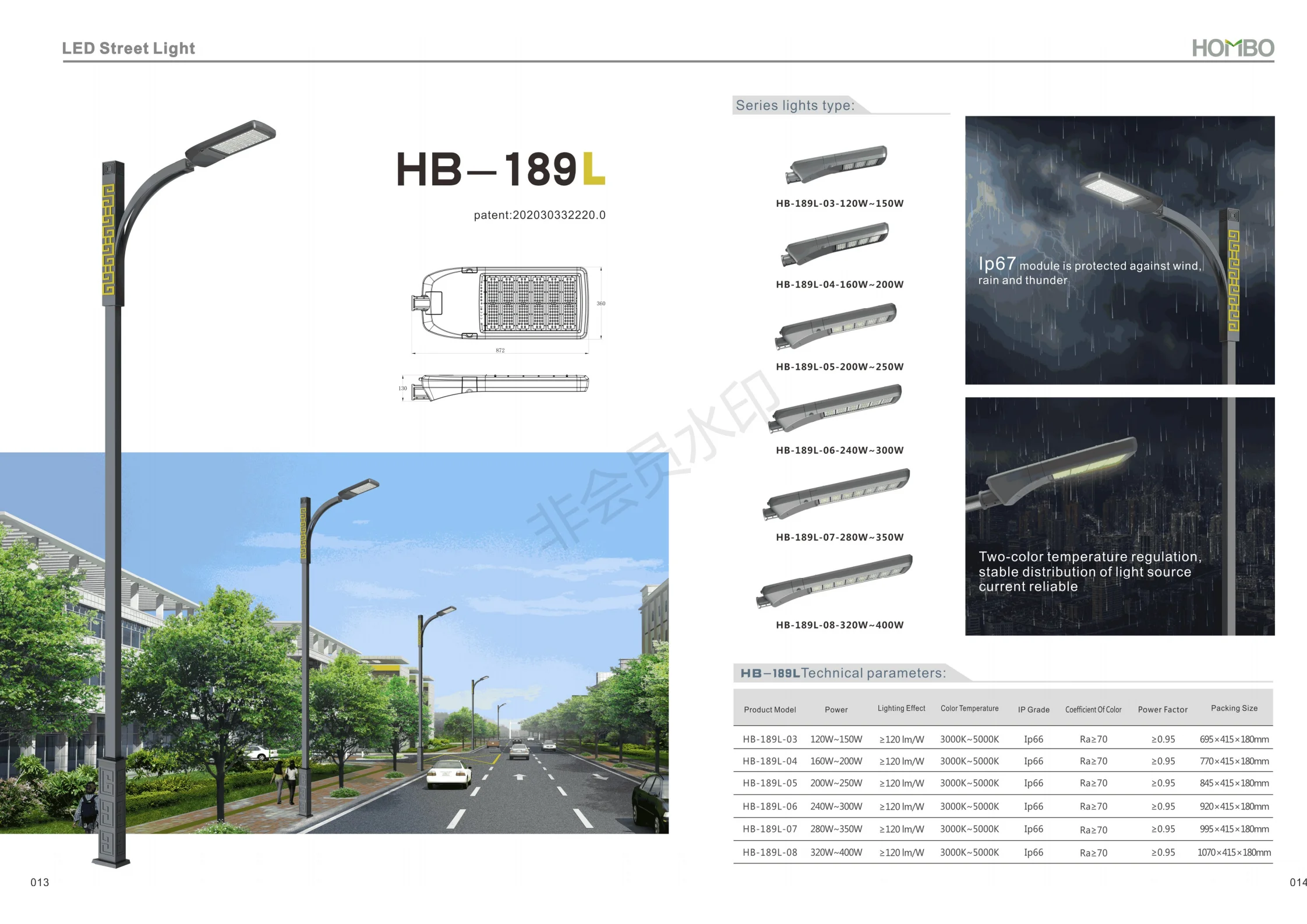 HOMBO Biggest Company luminarias publicas calle 120w de led estancas - ANKUX.COM