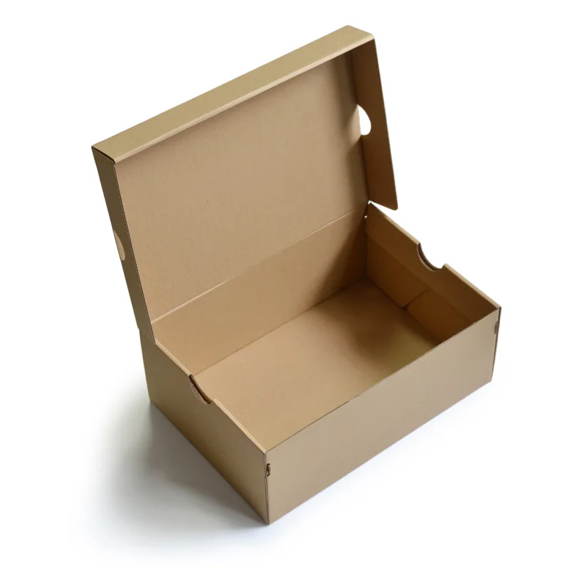In Stock Kraft White Cardboard Shoes Packing Box Wholesale Womens Retail Empty Black Shoe Boxes
