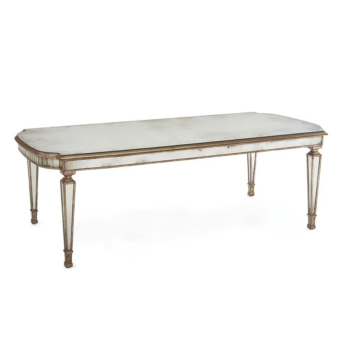 Wedding Gold Mirror Glass Stainless Steel Dining Rose Gold Table