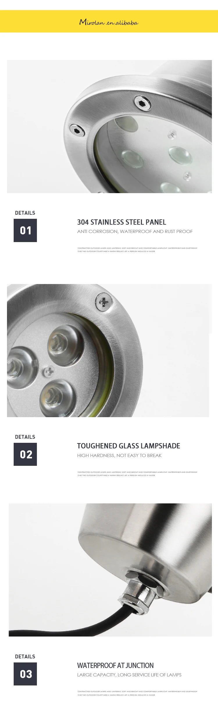 China Factory Newest Design IP68 3W 8W SMD outside lights Chrome outdoor underwater lamp LED swimming  Waterproof pool light