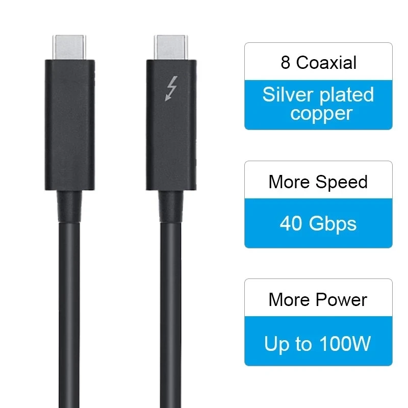 Pd 100w Thunderbolt 3 Cable 40gbps Type Usbc Usb 3.1 Thunderbolt
