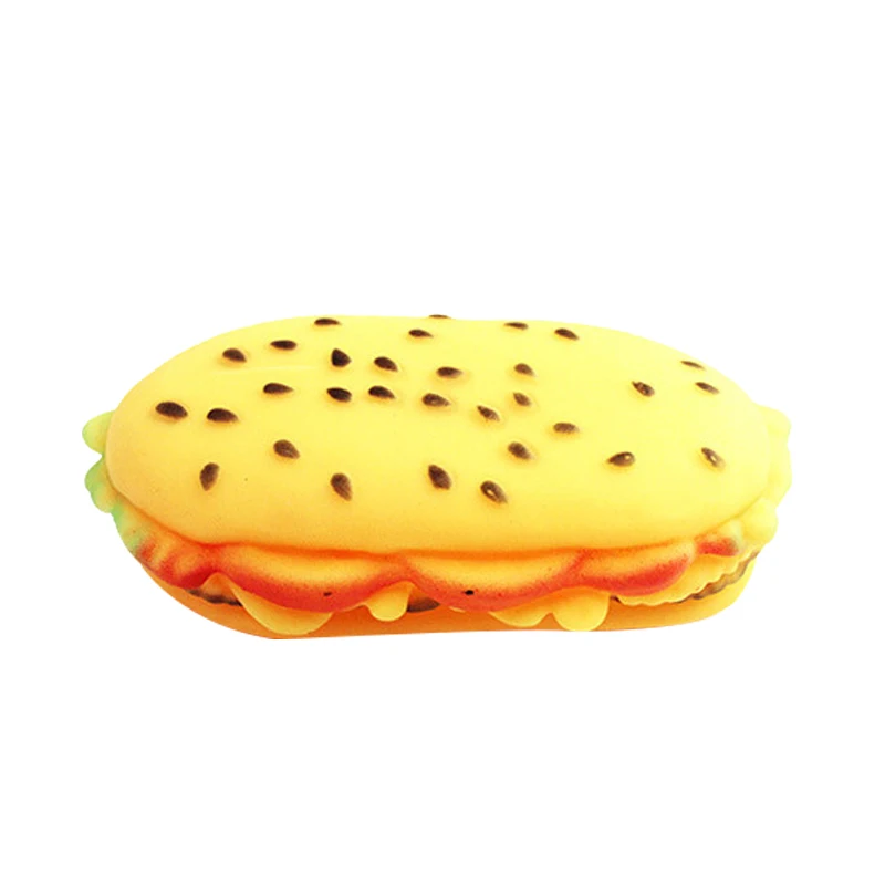 
High quality Sounding vocal dog toy Cute rubber hamburger Accompanying pet supplies 