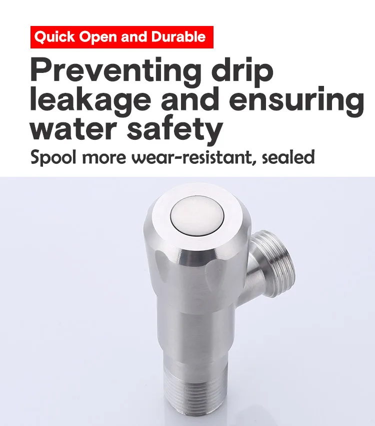 Antileaking Toilet 304 Stainless Steel Bathroom Angle Valve Bath Angle