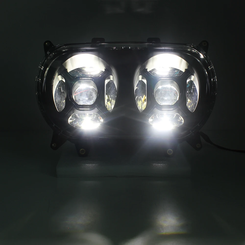 WUKMA Dual LED Motorcycle Headlight Led Projector Hi-low Beam Compatible for Road Glide 2015-2020