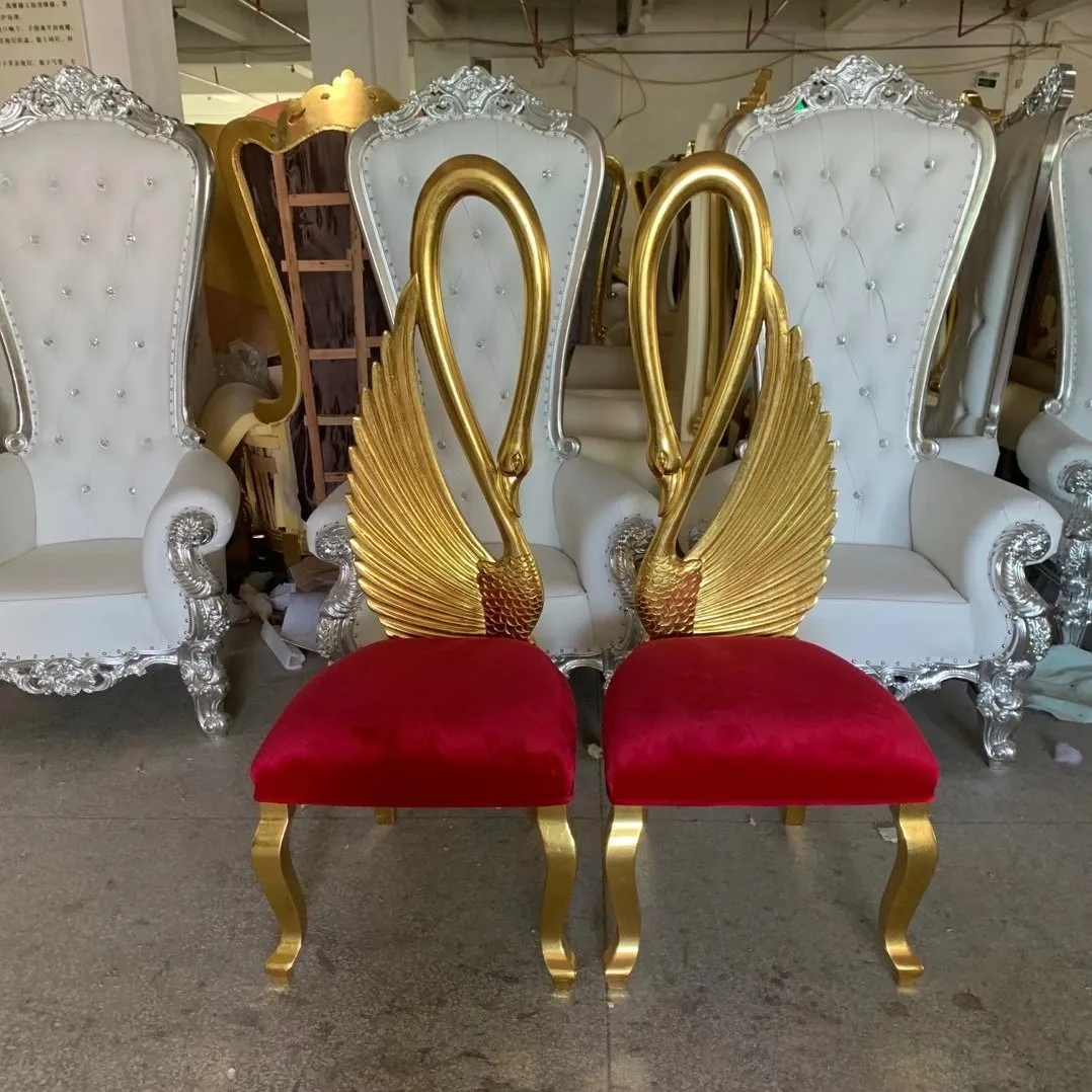 Royal Luxury Party High Back Swan Love Seat King And Queen Throne Chair|  Alibaba.com