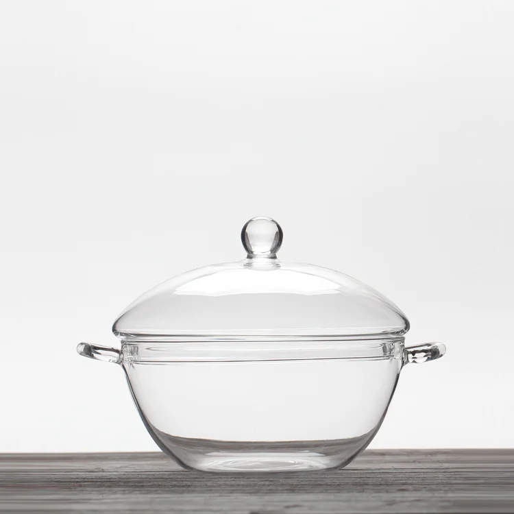 Heat Resistant Borosilicate Glass Double Wall Glass Bowl With Lid Buy