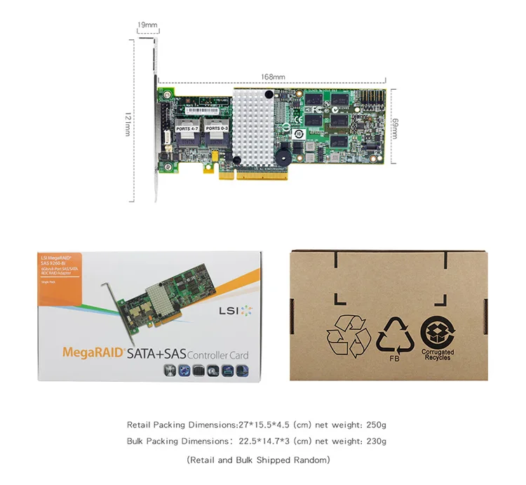92608i Lsi00198 Sff8087*2 Sata+sas Raid Controller Roc Raid0/1/10/5/6