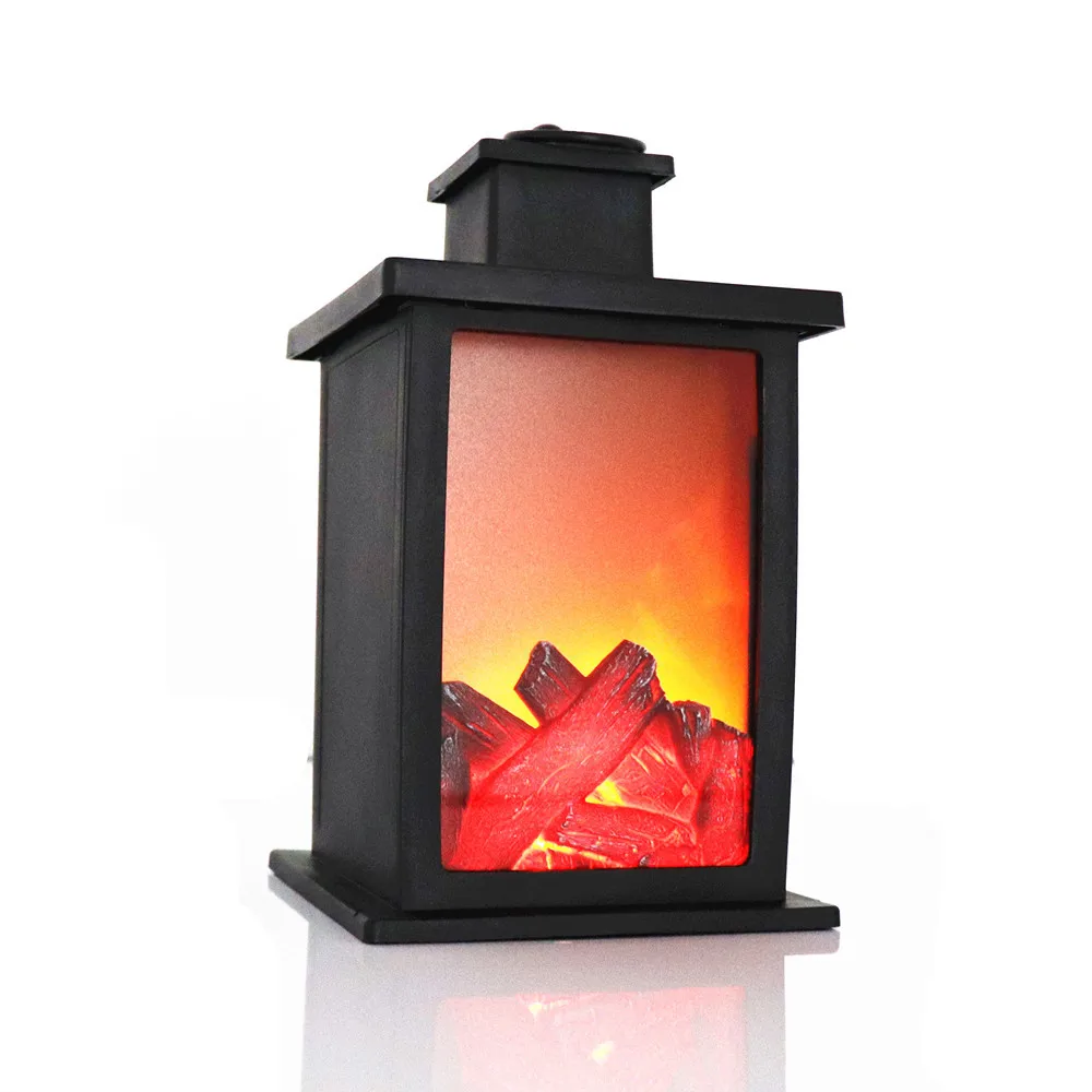 Amazon Top Seller Decorative Wind Lantern Plastic Fireplace Lamp Waterproof LED Flame Light For Home Decor