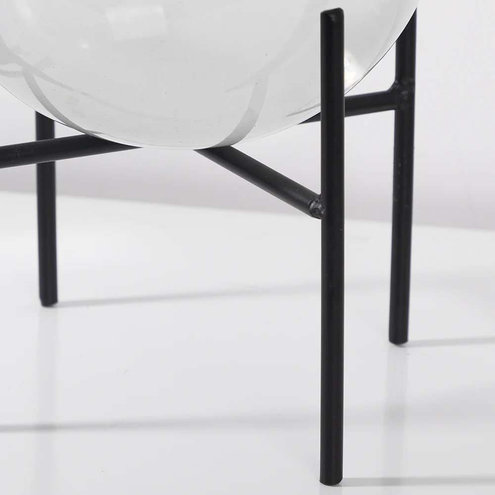 Merlin Decorative Clear Glass Vase Metal Stand Glass Plant Vase In Bulk Modern Nordic Bud Home