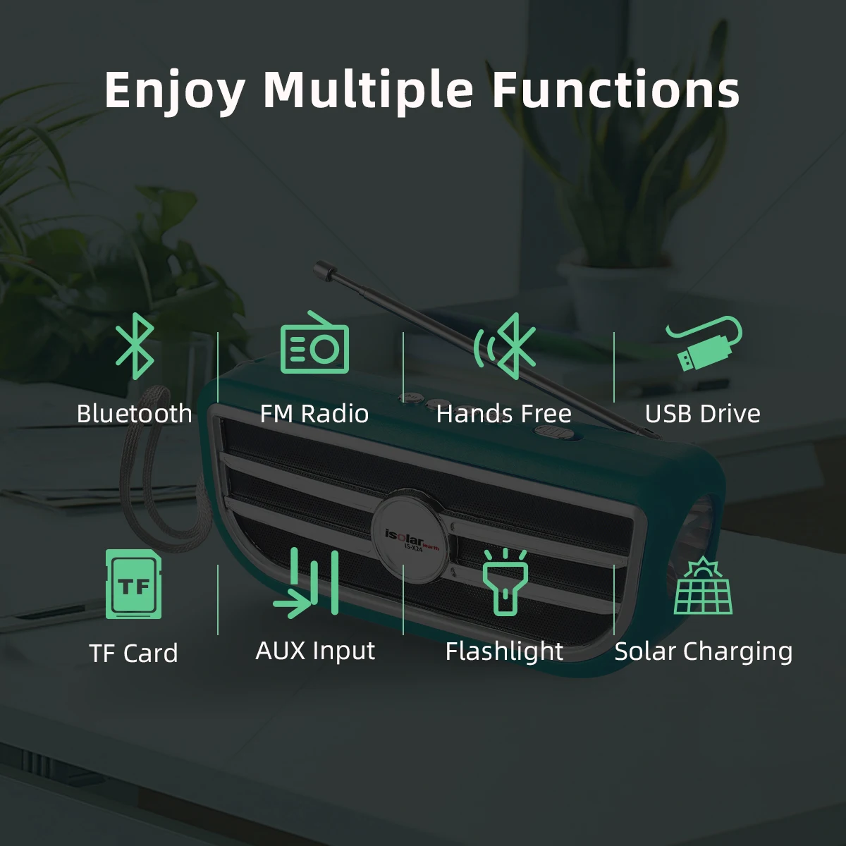 IS-X24 Chinese suppliers portable Wireless mini fm blue tooth lamp led flashlight USB radio speaker - ANKUX.COM