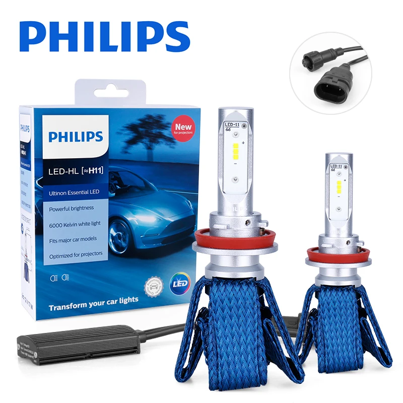 Philips 11342 H4 LED Car Bulbs 6000K Bright White Light Ultinon Essential LED Headlight H7 11972 2pcs/set