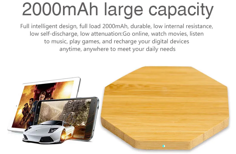 Wireless Charging 2020 NEW Hot Selling Portable Universal Wooden Wireless Phone Charger Fast Charging  Customized Mobile Power