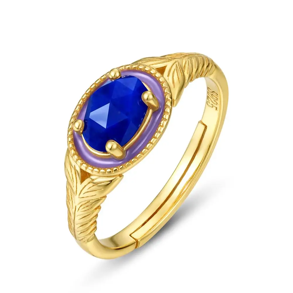 Blue Star carte 925 Sterling Silver Moon et Star Doigt Ring Shining Women Jewelry