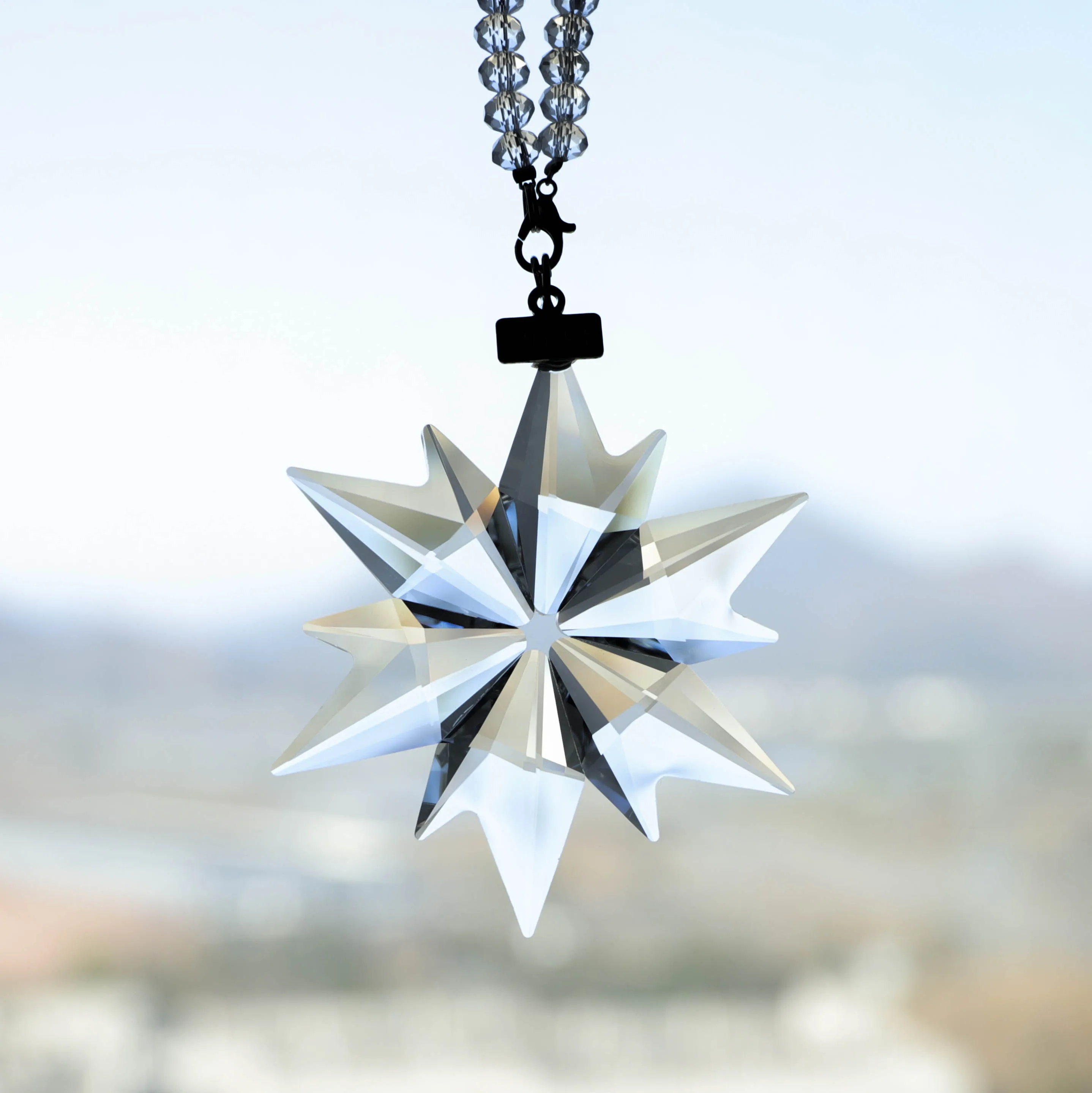 product high quality crystal glass snowflake car inside hanging accessories christmas hanging ornament-32