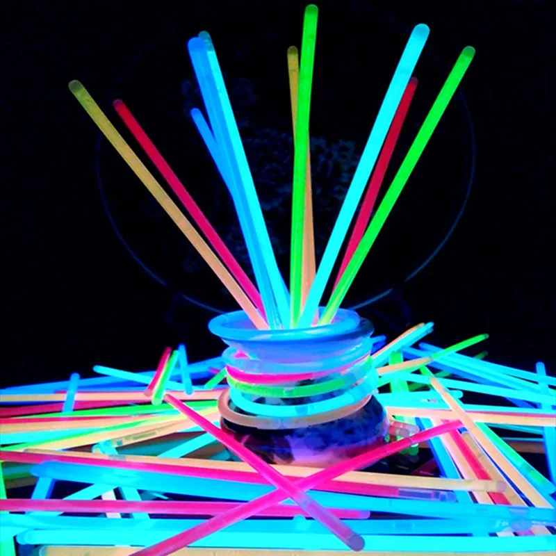 Authentic 8" Glow Sticks,Bendable Glow Sticks With Necklace And