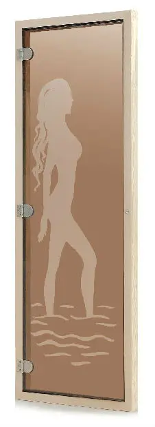 Superior brown colour Glass Sauna Doors with hemlock frame(KD-7001)