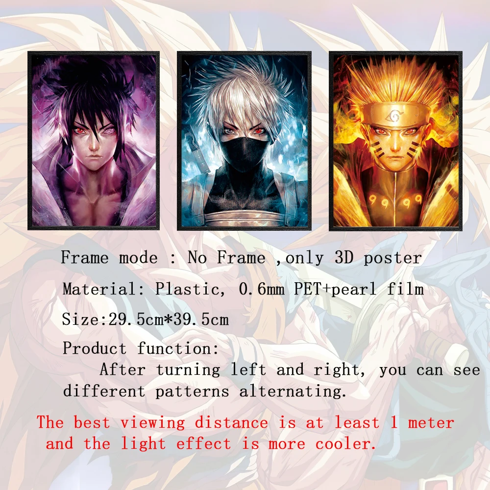 3d Anime Posters 3d Triple Transition Flip Poster Wall Art Home Decor 3d  Lenticular Poster Wall Art Stickers Gifts - Buy 3d Lenticular Poster,3d  Poster,Anime Poster Product on 